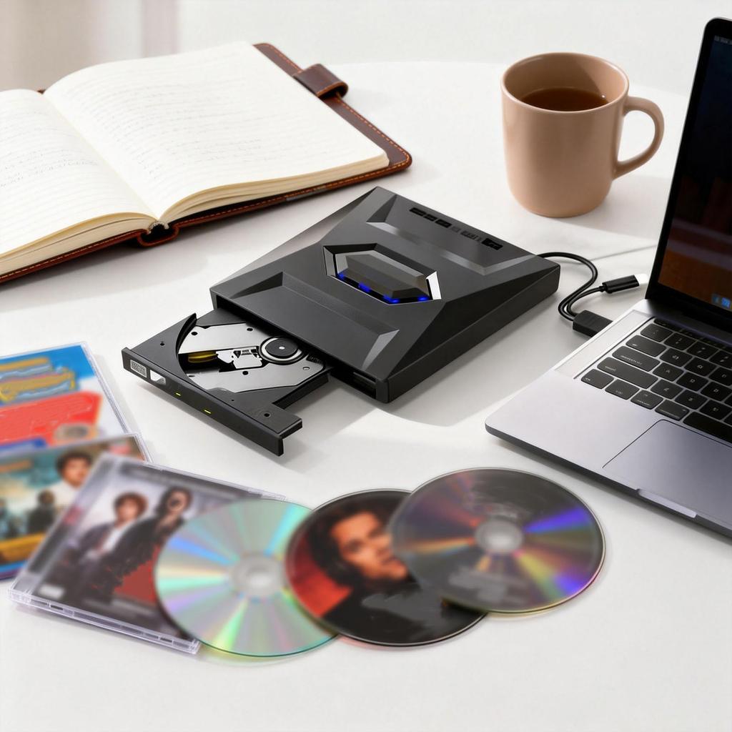 External DVD Drive for Laptop, USB 3.0 CD DVD Burner Reader Writer, Portable Optical Drive for