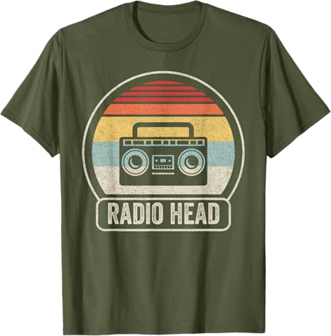 Retro Vintage Radio Head Unisex Adults Black Short Sleeve Classic Fit TShirt Music Streetwear Clothes Novelty Gift Y2k Graphic