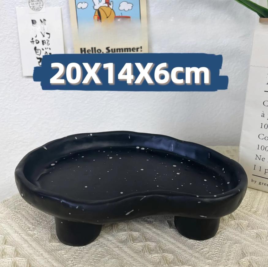 

Splashed Ink Irregular Tray Resin Aromatherapy Jewelry Storage Niche Coffee Table High Tray Home Decoration Kitchen Decoration