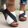 Fashion Summer women's sandals, wedge heels, mixed color summer shoes, women's sandals, wedge heels, sandals