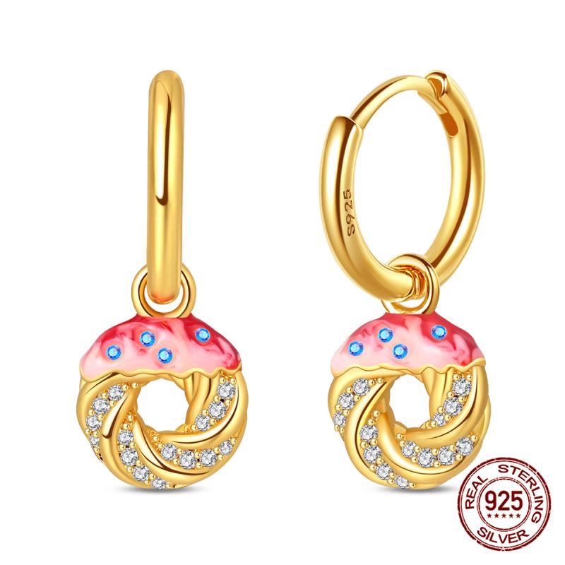 Original 100% S925 Silver Sweet Cherry Strawberry Sweetheart Avocado Women's Earrings Engagement Anniversary Gift
