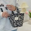 Cozy And Trendy Plush Leopard Print Tote Bag With Double Handles For Women