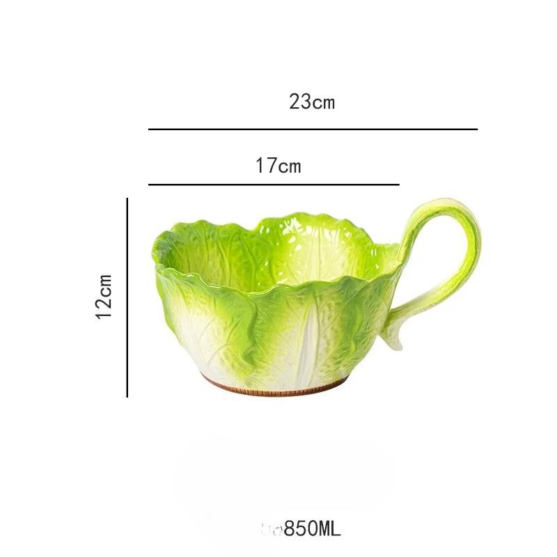 

Creative Ceramic Imitation Cabbage Instant Noodle Bowl Large Soup Bowl Household Fruit Salad Bowl New Special-shaped Tableware