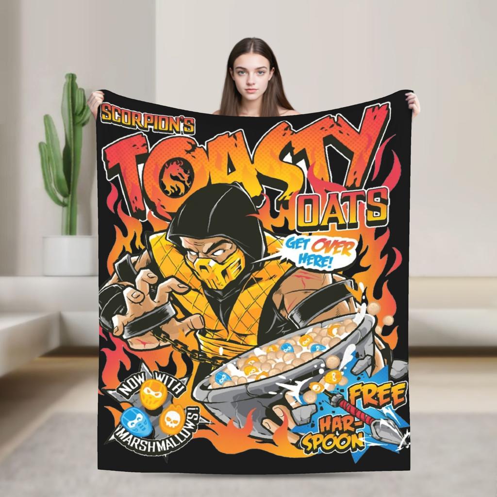 SubZero Mortal Kombat  Knitted Blankets   Plush Throw Blanket Bed Sofa Personalised UltraSoft Warm Bedspreads