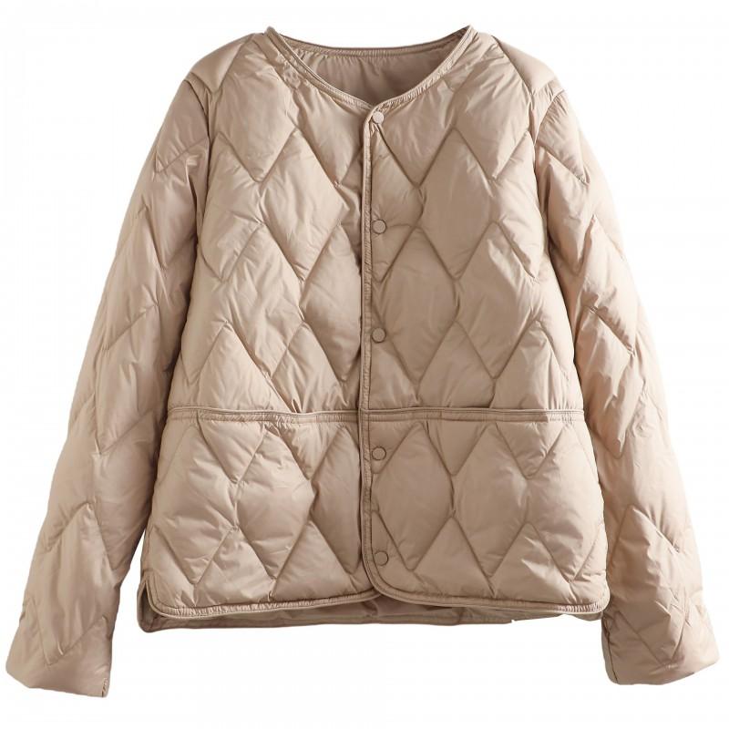 Womens Lightweight Short Puffer Jacket With Quilted Design Warm Down Coat Small Stature Daily Wear Winter