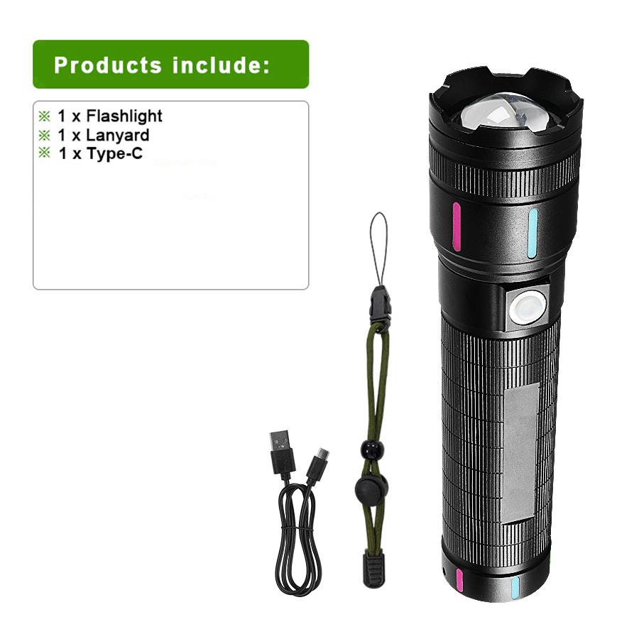 2025 NEW Ultra Bright Flashlights 900000LM Powerful Rechargeable Torch 2000M Portable Lamp Outdoor Camping Lantern