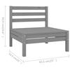 Vidaxl 5-Cz. Garden Lounge Furniture Set, Grey, Pine