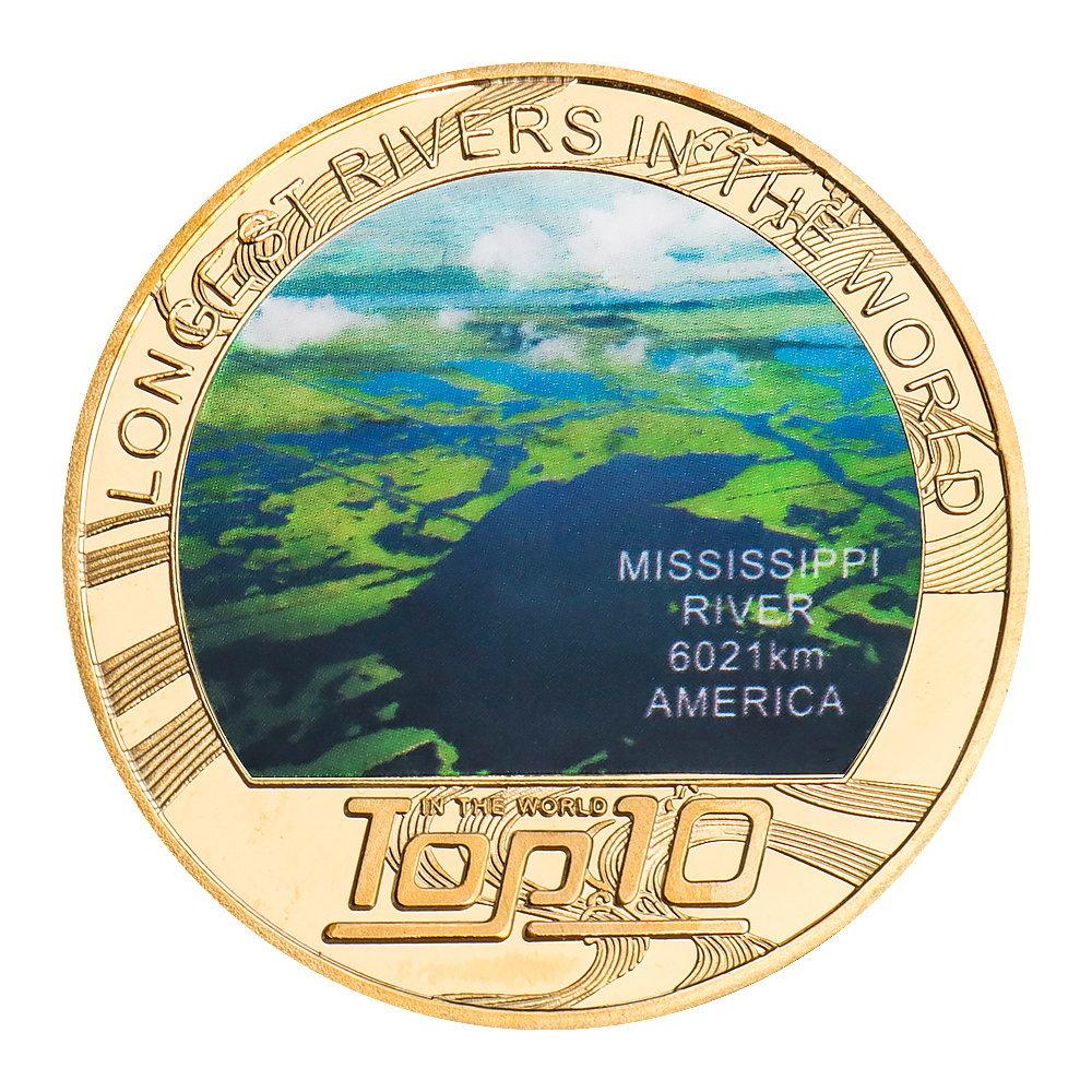 Top 10 River Commemorative Coins, Metal Badges, Collectible Gifts, Commemorative Badge Gift Boxes, Graduation Gifts