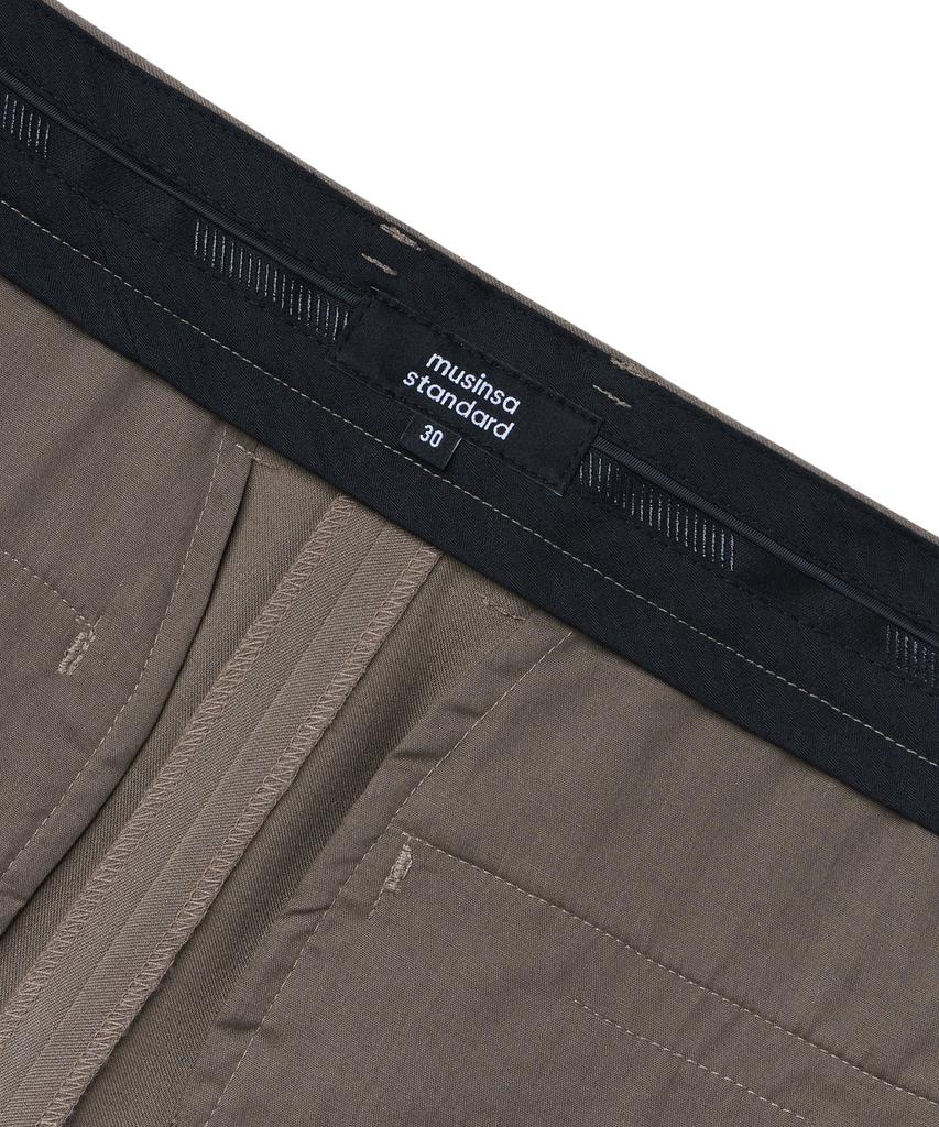 Musinsa Standard Side Adjust Two-Tuck Wide Slacks [Dusty Beige]