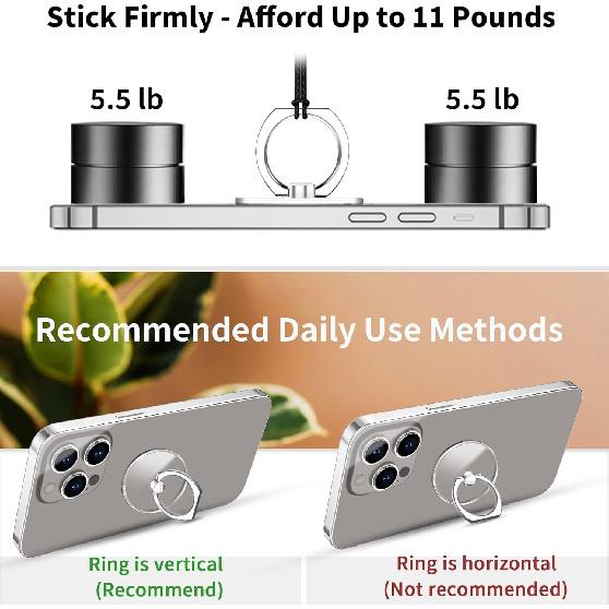 TACOMEGE Transparent Clear Phone Ring Grips Holder Kickstand, Finger Ring Stand for Cell Phone Tablet Case Accessories(Round-Clear) (4) 1