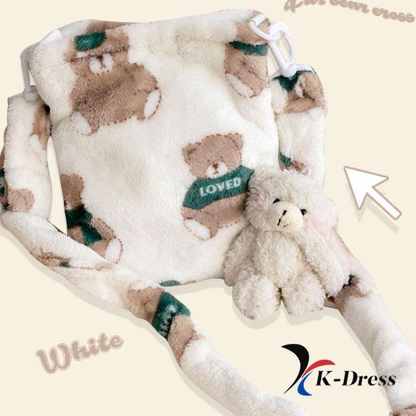 Fur Teddy Bear Crossbody Bag (1 Color)
