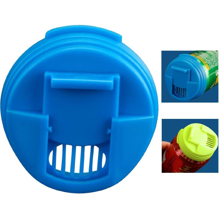 4 Pack Soda Can Covers Beer Beverage Can Covers Reusable Leakproof Drink Can Lids Protector for Beer, Juice & Soft Drink Beverage (Blue & Yellow)