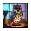 (Eule)Tier-Tischlampe Buntglas Harz Buntglas Nachtlicht Retro Schreibtischlampen Weihnachtsgeschenk
