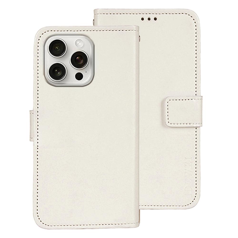 IDEWEI For iPhone 16 Pro Max Stand Case Crazy Horse Texture Leather Phone Cover B