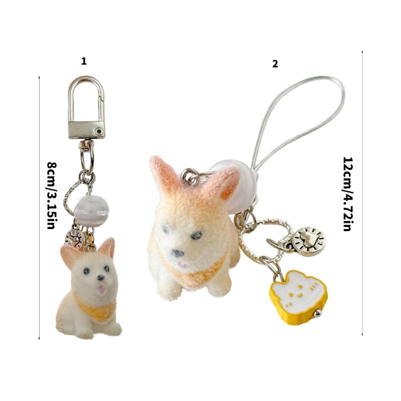 Shiba Dog Shaped Key Chain Phone Lanyard Strap Lightweight Portable Accessory Bag Phone Decoration For Kids Adults