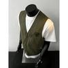 Mens Retro Workwear Vest Functional Sleeveless Jacket Outdoor Streetwear