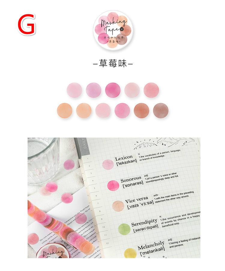 1Roll School Office Supply Colorful Dots Masking Tapes Journal Student Notebook Stickers Kids DIY Decorative Diary Scrapbooking