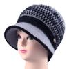 Hat Women's Autumn and Winter Fleece Big Eaves Knitted Hat Wool Hat Old Lady Thermos Hat