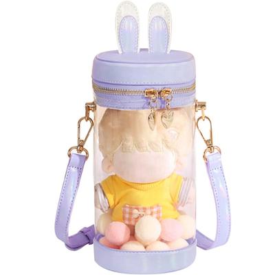 Itaba Showcase Bag Shoulder Bag Event Stuffed Animal Rabbit Ears 2WAY Going Out Transparent Bag Mini Pouch Cylindrical Back with Lid 20cm [YUYAKESHI]