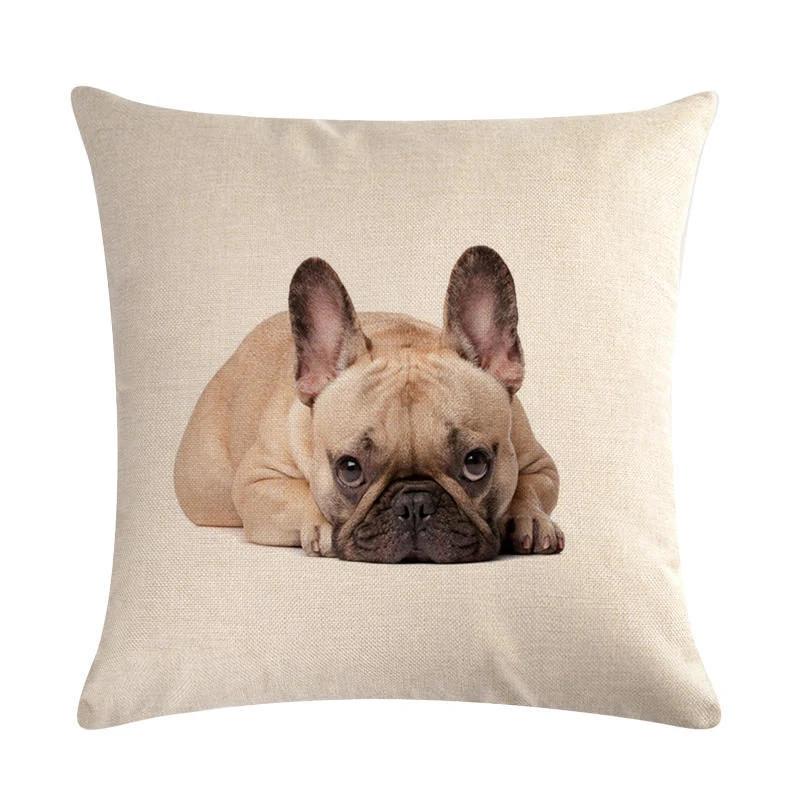 Mops Haustier Hund Muster Baumwolle Leinen Überwurf Kissen Kissenbezug Auto Haus Sofa Bett Dekorative Kissenhülle Funda Cojin