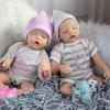 45cm Lifelike Reborn Baby Doll Twin A Twin B Cloth Body Soft Touch Real Life Newborn Dolls Rooted Mohair Alive Bebe Reborn Boneca Kid's Christmas Gift