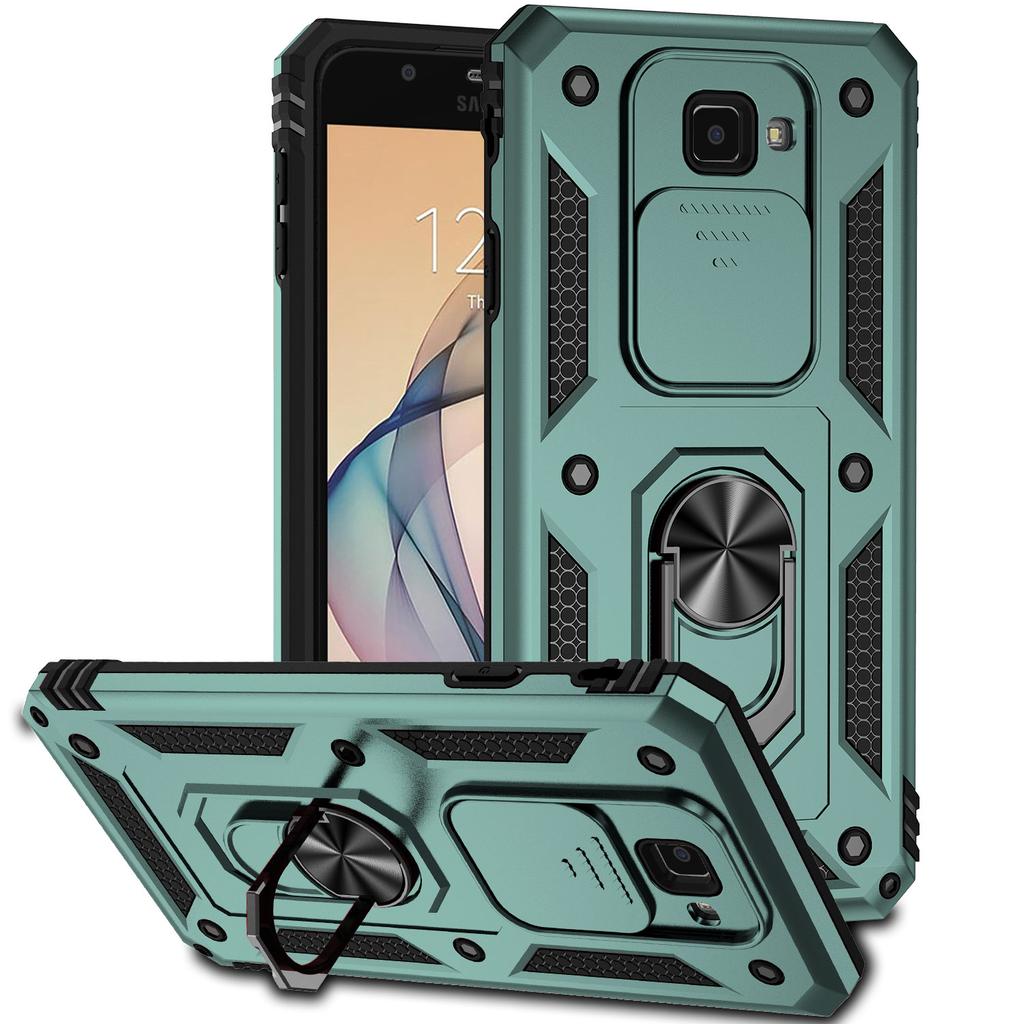 Military Grade Armor Shockproof Case For Samsung Galaxy J7 Prime Ring Holder Slide Window Camera Lens Protection Back Cover