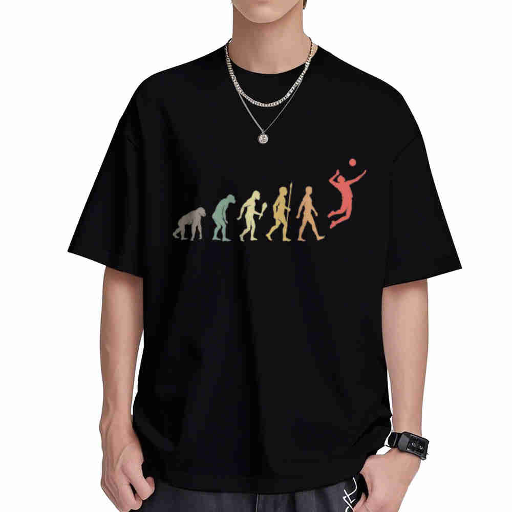 Volleyball Evolution Player Short Sleeve Tee 100 Cotton TShirt