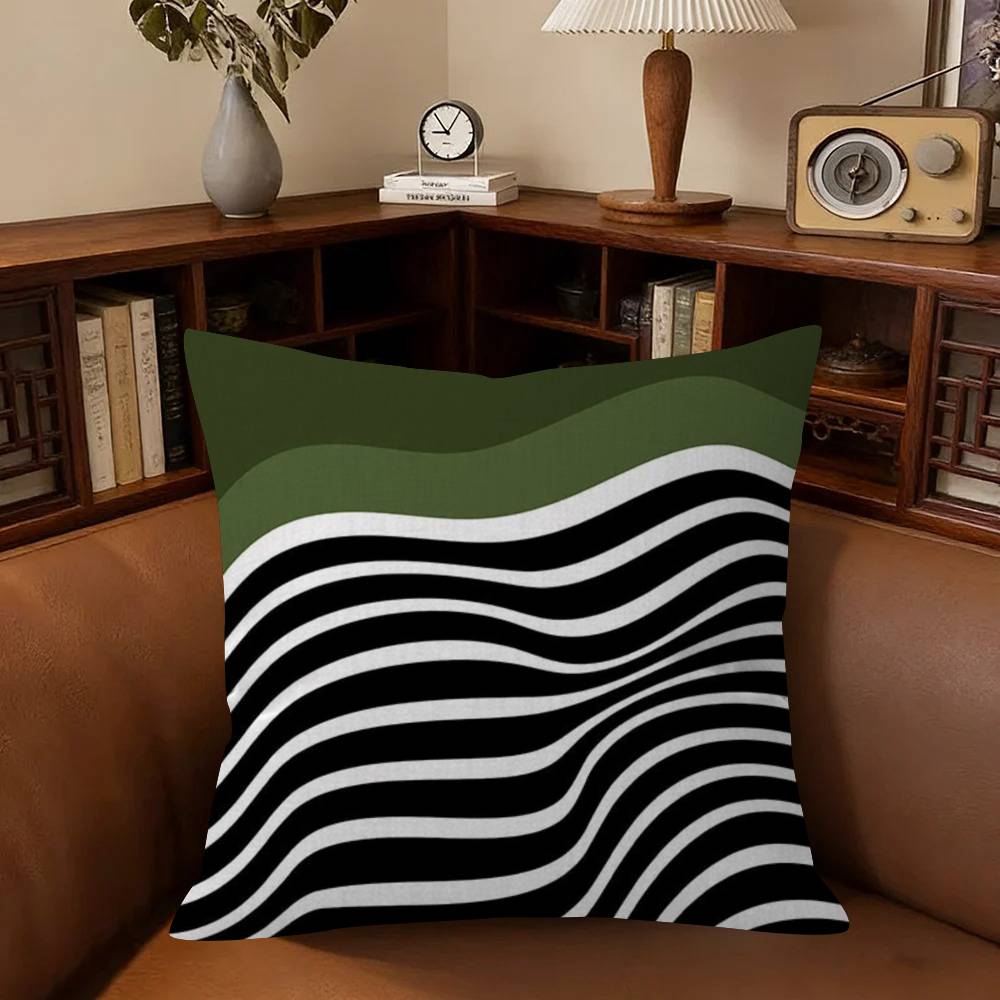 Abstract GREEN Bauhausstyle Cushion Cover Car Throw Pillow Case For Sofa Car Christmas Gift