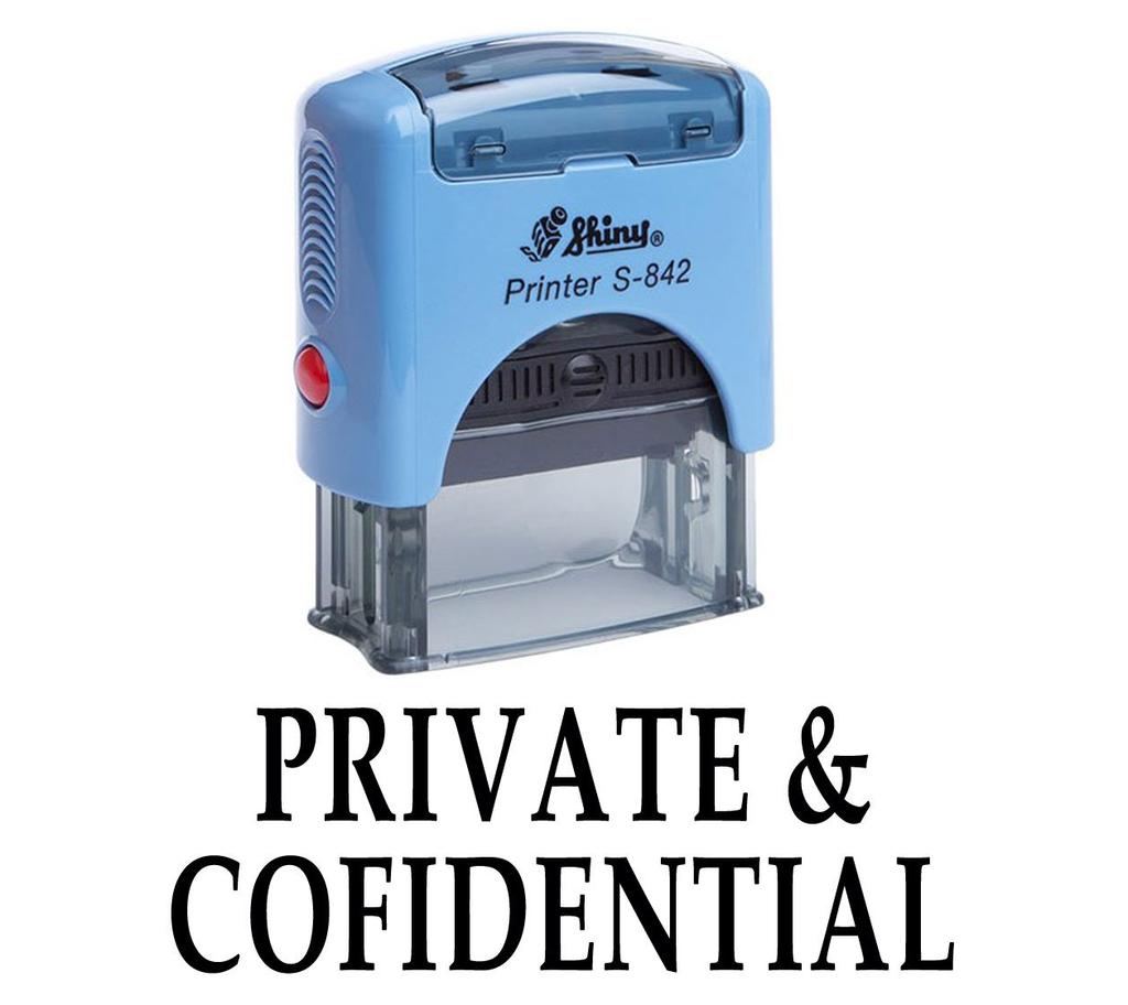 PRIVATE & CONFIDENTIAL Self Inking Rubber Stamp Office Stationary Custom Shiny
