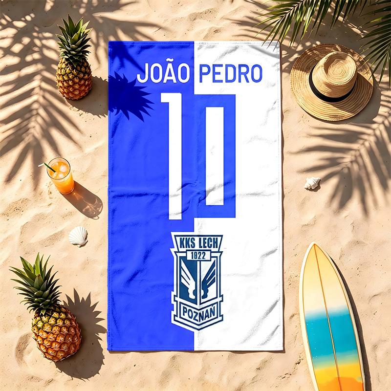 KKS Lech Poznan (1) Theme Beach Towel Sand Resistant Soft And Comfortable Suitable For The Pool Camping Yoga And Diving A Travel Essential