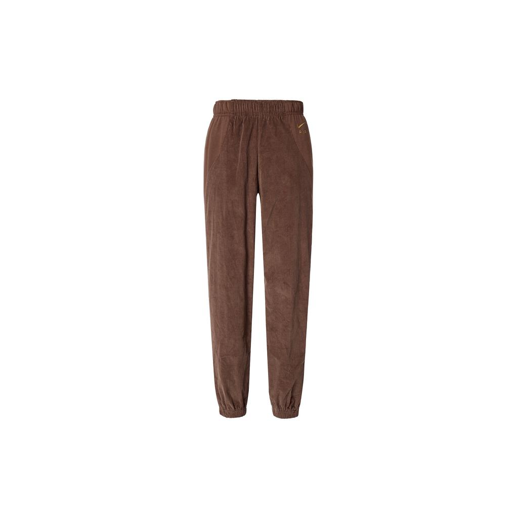 Nike Solid High-Waisted Corduroy Knit Sports Pants Women Pants Brown DQ6927-259