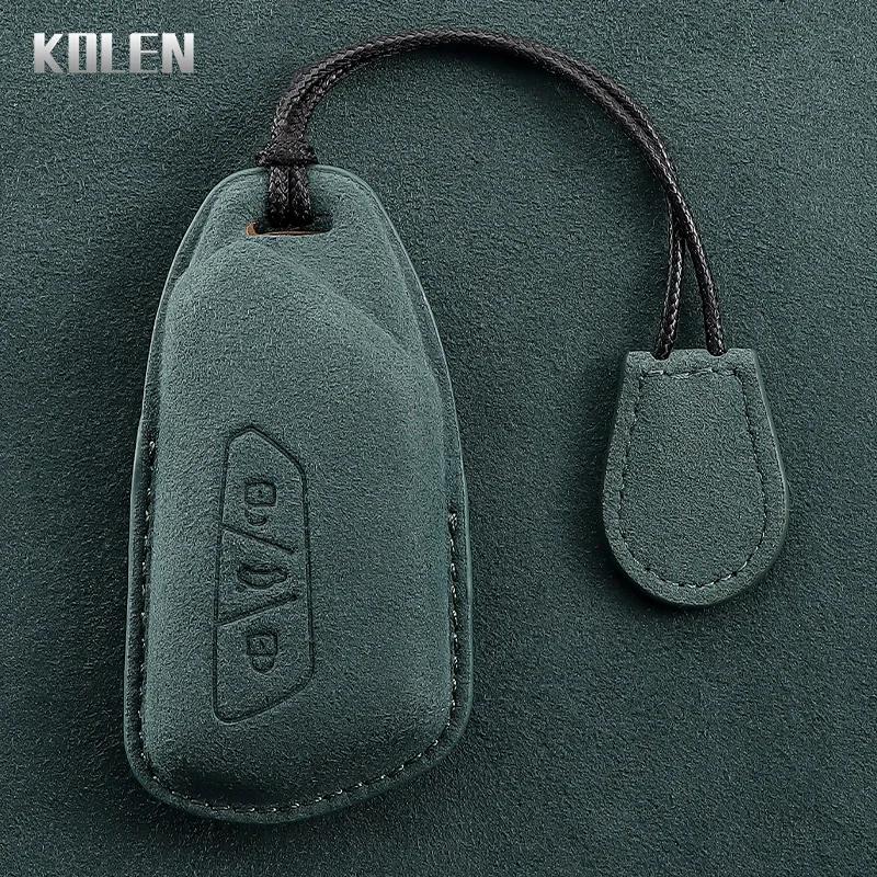Leather Car Remote Key Case Cover Shell For Vw Volkswagen Golf 8 Skoda Octavia A8 Seat Leon Mk4 Key Protective Holder