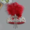 Rhinestones Embellished Headpiece User Friendly Feather Headdress 1920s Hair Band For Themed Parties Everyday
