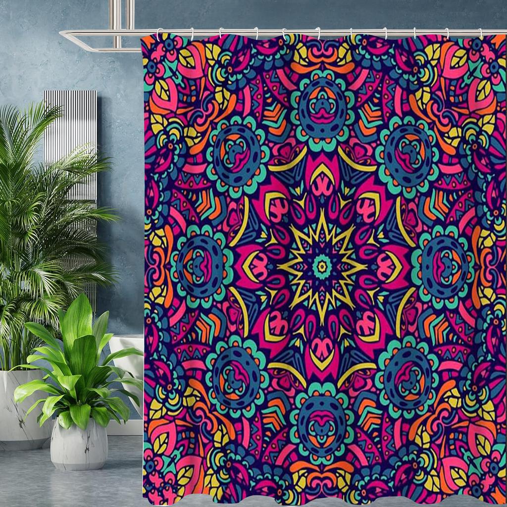 Mandala Muster Duschvorhang Badezimmer Duschvorhang Wasserdicht Mit 12 Haken Heimdeko Kostenloser Versand