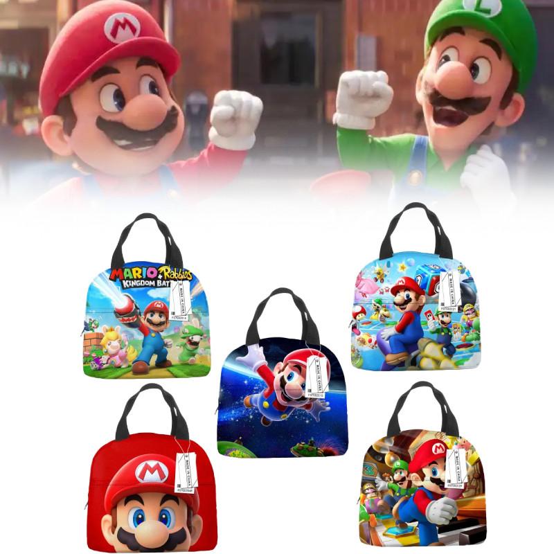 Bros Mario Super Lunch Bag Insulated Food Handbags Case For School Picnic Gifts