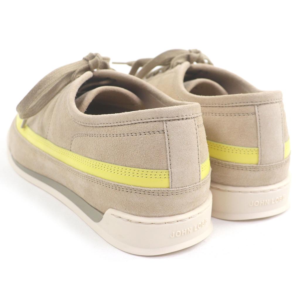 Pristine John Lobb Low Cut Sneakers COURT Beige Yellow Suede Leather Mens 6 Used