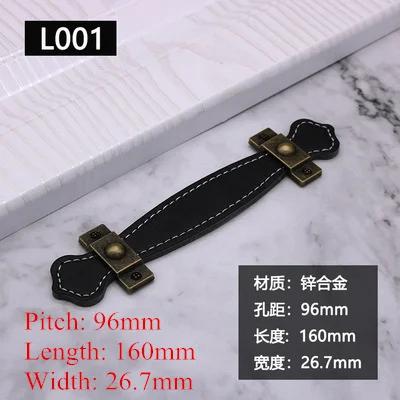 Leather furniture Knobs Soft Leather Handle And Knobs Furniture Cabinet Drawer Chest Suitcase Trunk Box Case Handle With Screws