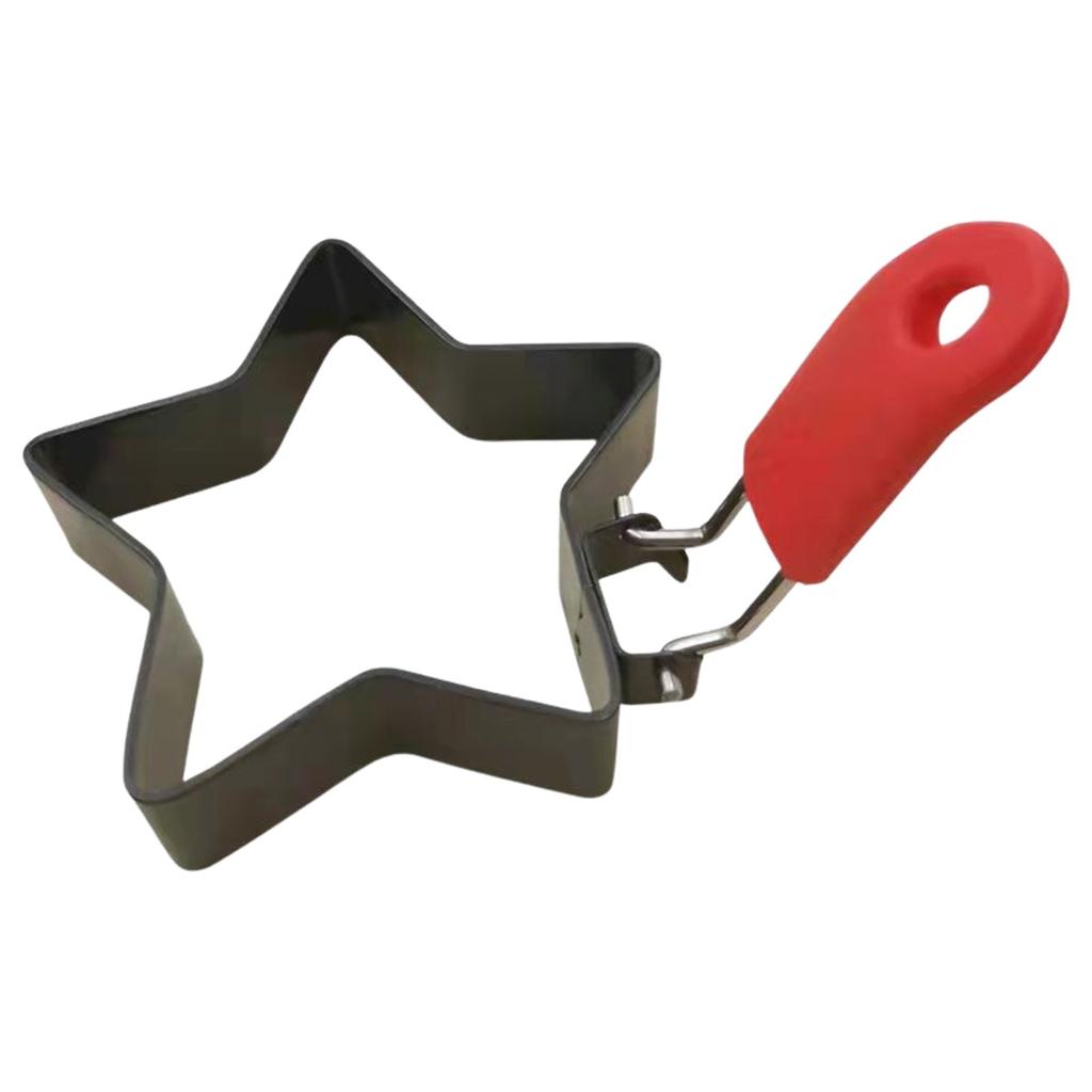 Egg Ring With Foldable Handle, Stainless Steel Heart Shaped Egg Rings For Frying Eggs, English Muffins, Cooking Breakfast Sandwich Burger