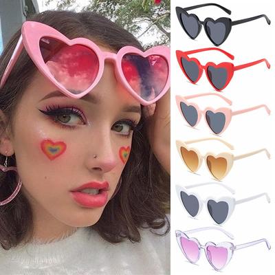 Fashion Clout Goggle Women UV400 Protection Eyewear Heart-Shaped Sunglasses Vintage Sunglasses