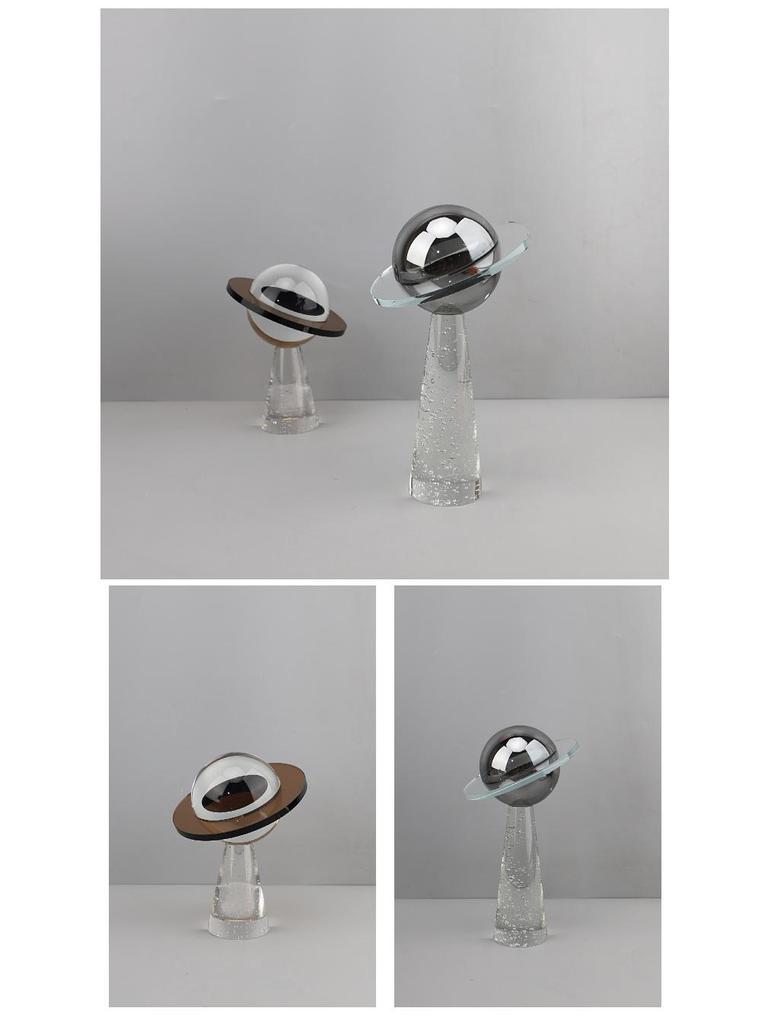 Nordic Bubble Crystal Planet Ornament for Living Room, Bedroom, or Entrance - Elegant Home Decor Piece.