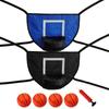 Basketballkorb für Trampolin Outdoor Kinder Weicher Basketballkorbaufsatz mit 4 Bällen und Pumpe Trampolinteile für Kinder