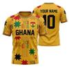 Custom Ghana Football Jersey Shirt Personalized Red Ghana Fan Tee African Pattern Football Top Custom Name Number Sports Gift
