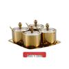 Gold Condiment Jar Set with Tray