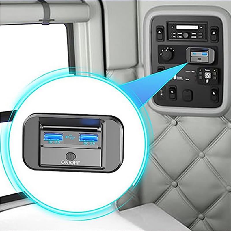 12V USB Outlet QC3.0 PD3.0 USB Charger Socket Power Outlet DC 12-24V 66W High-Speed RV Phone Outlet For Marine Boat Bus ATV