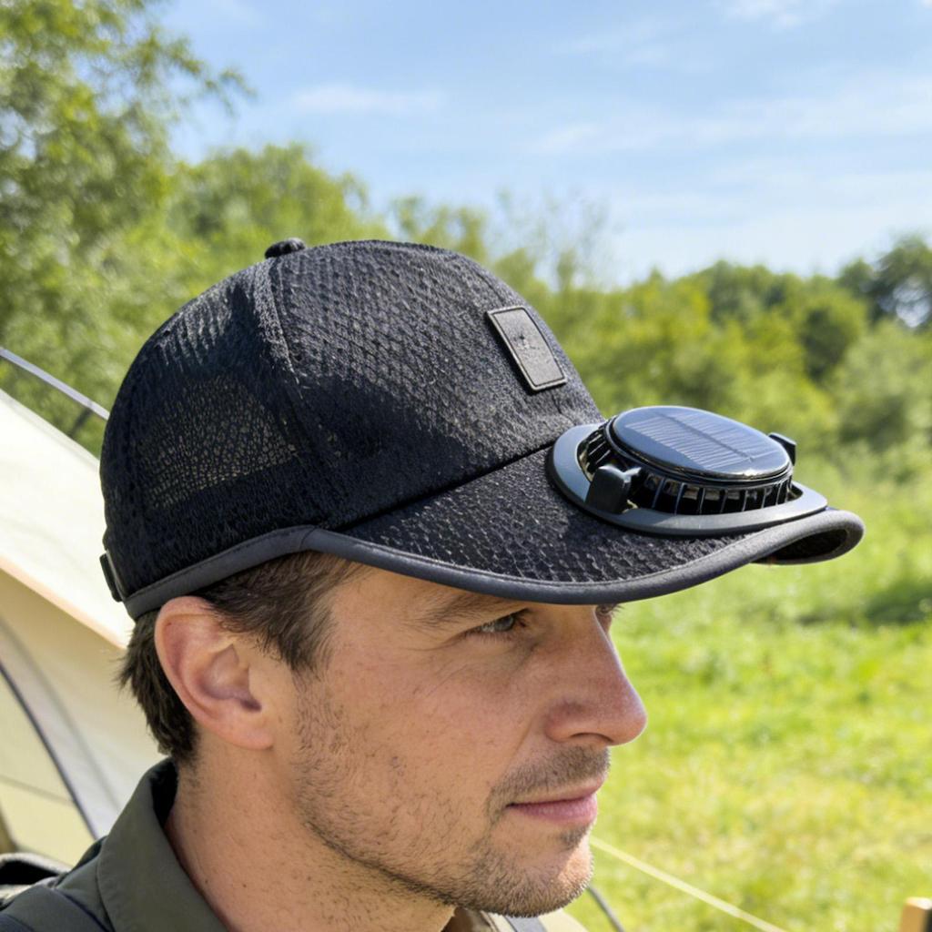 Breathable Sunhat with Solar Fan Sun Block Baseball Hat with Solar Fan USB Charging Fan Outdoor Sunhats Sunscreen Sunshade Hats