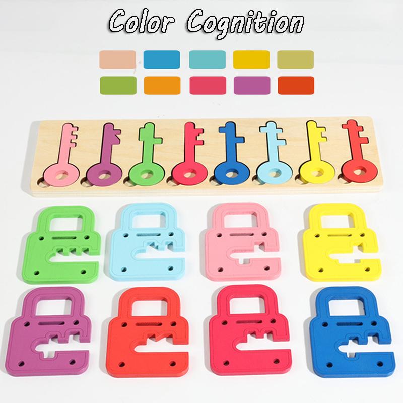 Montessori Schloss Schlüssel Zuordnungsspiel Baby Farben Kognitive Feinmotorik Training Sensorisches Spielzeug Kirchengemeinde Aktivitäten Lernspielzeug