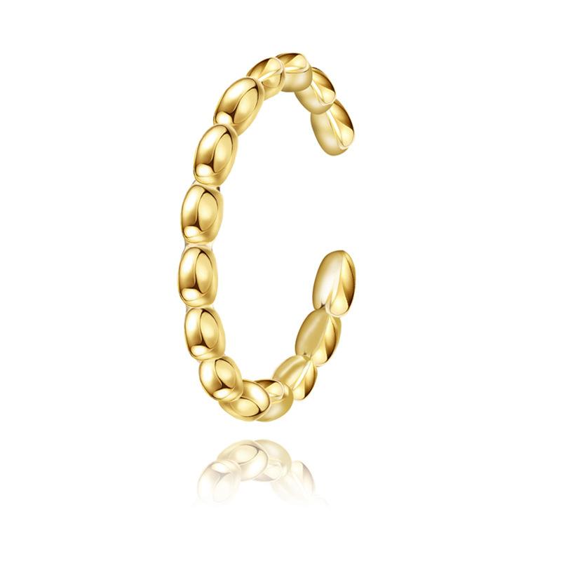 Ανοιχτό Ρυθμιζόμενο Δαχτυλίδι Τιτάνιο Ατσάλι Επικαλυμμένο με Αληθινό Χρυσό Δεν Ξεθωριάζει Μόδα Ευέλικτο Ελαφριά Πολυτέλεια Δαχτυλίδι από Ανοξείδωτο Ατσάλι