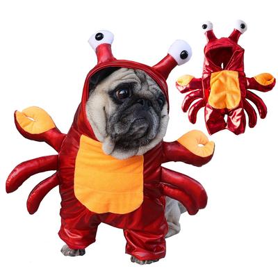 Funny Cute Halloween Red Crab Costume Cosplay Dog Clothes for Small Dogs Jacket Costume