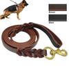 Genuine Leather Braided Dog Collar & Leash Set - Durable Pet Walking Accessories Ideal for Medium Large Dogs & German Shepherd
