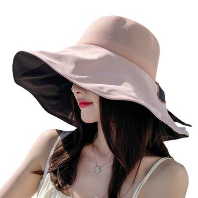 Fisherman's Hat Women's Summer Oversized Brim Versatile Breathable Black Rubber Sun Hat Anti UV Sun Hat Women Hats & Caps (women’s)